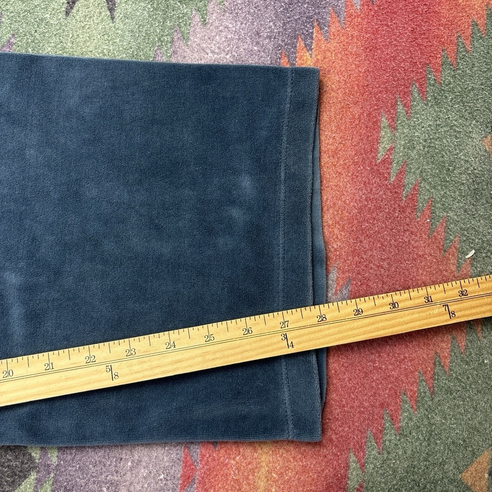 Vintage Y2K Juicy Couture Track Pants Size Medium Blue Low Rise Wide Leg Velour - Picture 10 of 11